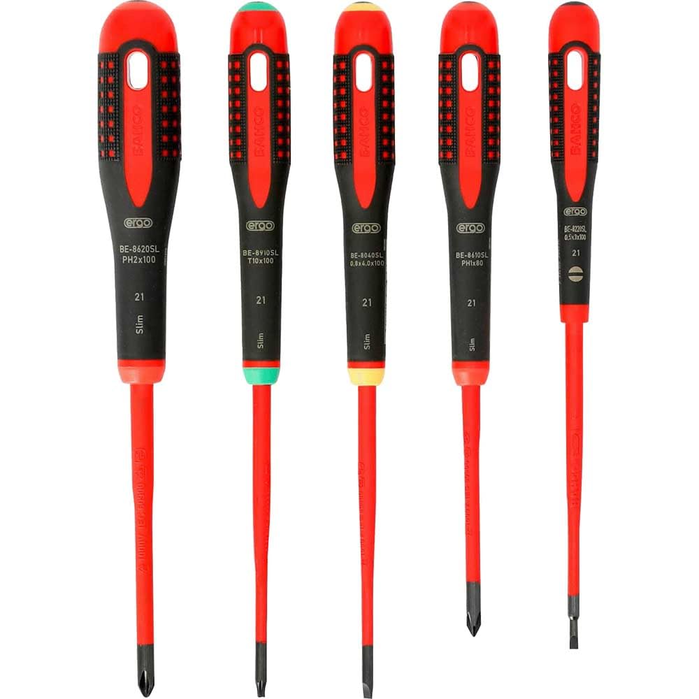 Bahco Black 5Pc Ergo Vde Screwdriver Set Sl/Ph/Tx Bah9871sl