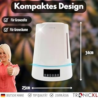 TronicXL Umidificatore per Growbox Growroom Grow Armadio Tenda Stanza Grow Tenda Grow Grow Air Umidificatore Automatico con Sensore Igrometro