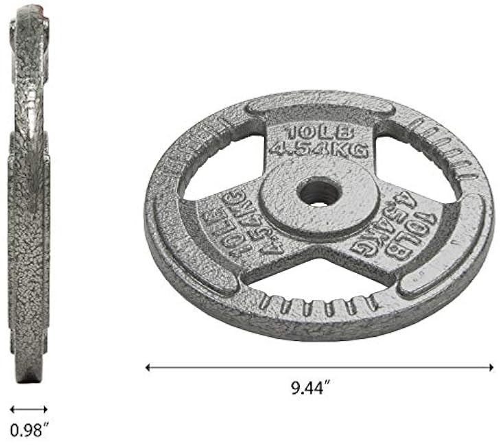 Cast Iron Plate Weight Plate for Strength Training and Weightlifting, Olympic or Standard, Multiple Sizes