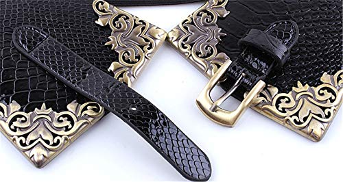 Andongnywell Wide Cinch Belts for Women Crocodile Leather Pin Buckle Retro Fashion Dress Belts Elastic Waist Belt2