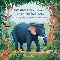 Endangered animals and their habitats: A coloring book for young conservationists B0D5LW488V Book Cover