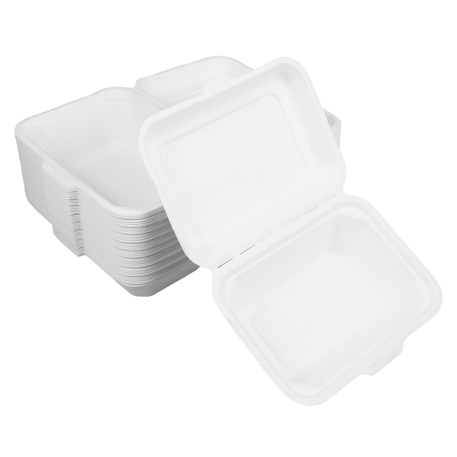 DOITOOL 50 Pezzi da 600ml in Carta Bianca Compostabile per Packaging di Dolci e Cibo da Asporto Facili da Trasportare