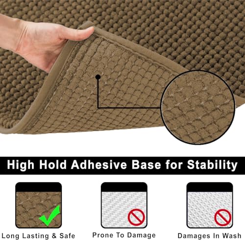 Image of LUXE HOME INTERNATIONAL Shaggy Chenille Bath Mat Extra Soft Super Absorbent Anti Skid Popcorn Door Mats for Home Entrance, Bathroom, Bedroom, Kitchen, Floor Mat (40x60 cm Chocolate) Pack of 1