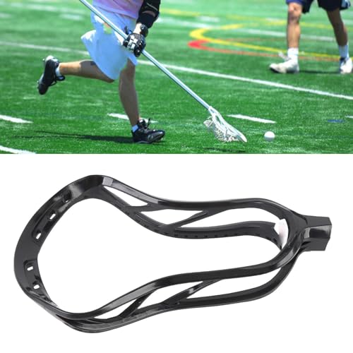 Cryfokt Unstrung Lacrosse Head Unstrung, Nylon High Strength Lacrosse Stick Head Replacement for Competition Sports Training, Easy Installation (Black)