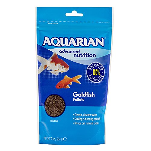 AQUARIAN Complete Nutrition, Aquarium Goldfish Food Pellets Also Suitable For Small Pond Fish, 284 g Bag