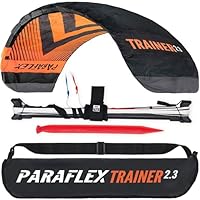 Wolkenstürmer Paraflex Trainer 2.3 (schwarz-orange) - flugfertiger Trainerkite mit Trainerbar und Dyneema Schnüren - 1.7qm Windtrainer zum Mountainboard Fahren