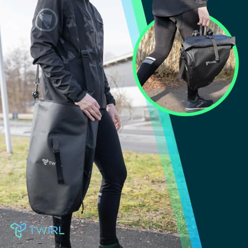 Twirl Fahrradtasche für Gepäckträger Single, 22 Liter, mit Tragegriff, Schultergurt und herausnehmbarer kleinen Innentasche, Gepäckträgertasche, Fahrrad Tasche hinten, schwarz