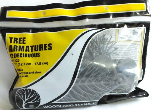 Woodland Scenics Tree Armature TR1123 - 12 Bendable Deciduous Trees (5-7 Inches, Life-Size, Adult)
