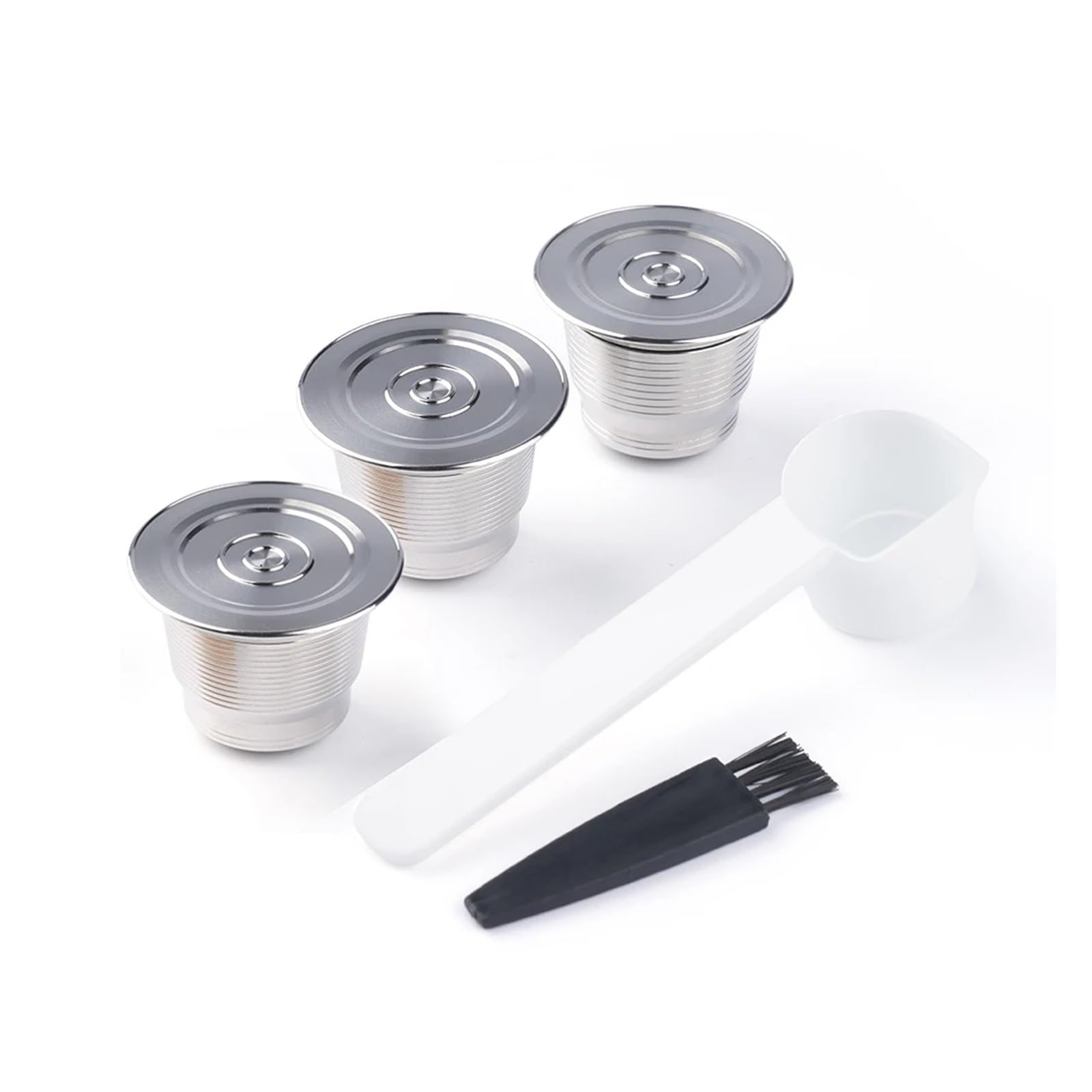 GUYTRM Cápsulas de café reutilizables de acero inoxidable, cápsulas de café Nespresso de un solo orificio, rellenables, accesorios for espresso lingli(3pcs)