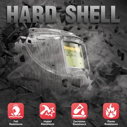 Image of YESWELDER Auto Darkening Welding Helmet, Blue Light Blocking, 1 /1 /1 /1 True Color Solar Powered Welding Hood with 2 Arc Sensors, Wide Shade 3.5 /9-15 Welder Mask for TIG MIG ARC and Grind