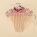 Chargances Luxury Sparkly Flower Rhinestone Hair Comb with Long Teeth Bridal Wedding Pink Floral Crystal Hair Side Comb Hair Accessories Headpiece for Women and Girls (Pink)