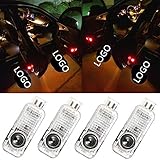Car LED Door Light Logo Ghost Shadow Projector Laser Welcome Lights Symbol Emblem Courtesy Step Lights Ground Lamp Kit for Audi Series (4 Pack)