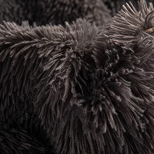Chovy Faux Fur Plush Gray Comforter Sets King - Ultra Soft Shaggy Flannel Velvet Fluffy Fuzzy 3Pc Bedding Set （Comforter X 1 Pillowcases X 2） #TOP4