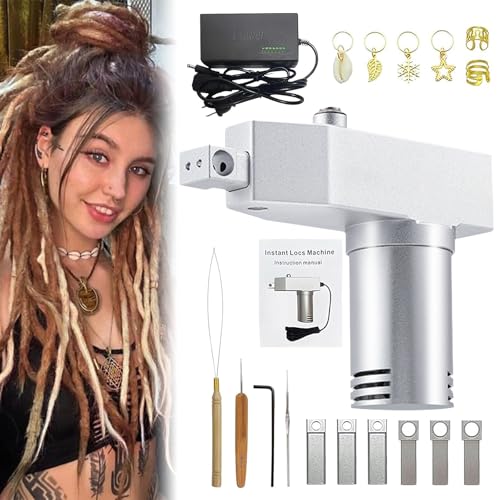Dreadlock Machine, Handheld Fast & Easy DIY Dreadlocks Maker, Automatic Loc Machine with 6 Replacement Holes and Multiple Tools