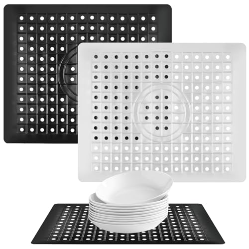 2 Pièces Tapis Evier Cuisine, Tapis D'évier de Cuisine Découpable en Caoutchouc Souple, 31 x 26...