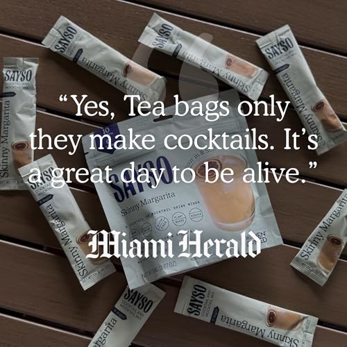 Image of SAYSO Skinny Margarita Cocktail Sticks | Craft Cocktail or Mocktail in 1 Min, Just Add Water + Spirits (0g Sugar, 15 Calories, Vegan, Gluten-Free, Kosher, Non-GMO), 8 Single-Serve Mixers