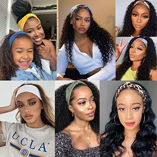 Xtrend 4 Packs Wide Headband Fashion Headscarf Bohemian Style Elastic Knotted Non-Slip Headband Suitable For Black Women Outdoor Yoga Sports Printed Hair Accessories #TOP4