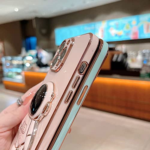 Image of KC Back Cover for Mi Redmi Note 14 Pro Plus 5G - Hidden Astronaut Folding Bracket Kickstand Electroplated Soft Silicone Camera Protection Case - Pink