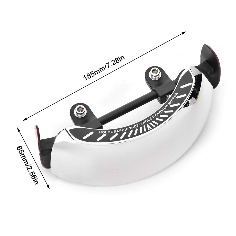 1 Pcs Rétroviseur Holographique De Moto, Rétroviseur Universel De Moto ABS Et Chrome Chromé 180 Support De Pare-Brise Central Ultra Grand Angle