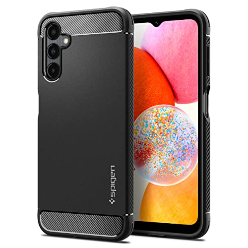 Spigen Custodia rugged Armor compatibile con Samsung Galaxy A14 4G LTE, colore nero