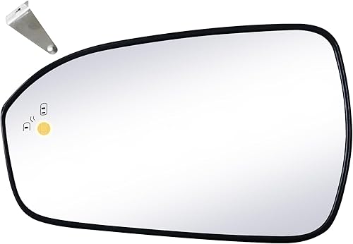 Espejo de repuesto para el lado del conductor, compatible con vehículos Ford, Fusion 2013-2018, calentado con detección de punto ciego, placa