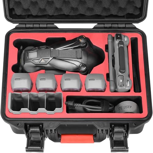 FPVtosky Hard Case with Controller Lanyard for DJI Mavic 4 Pro Creator/Fly More Combo Fits DJI RC Pro 2/ RC 2/ RC2 with Sunshade Up to 8 Batteries Charging Hub Filters Accessories[ CASE ONLY]