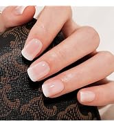 Short Press on Nails,BettyCora Gradient White Nails Stick on Nails False Nail Tips 12 Sizes 24 Pc...