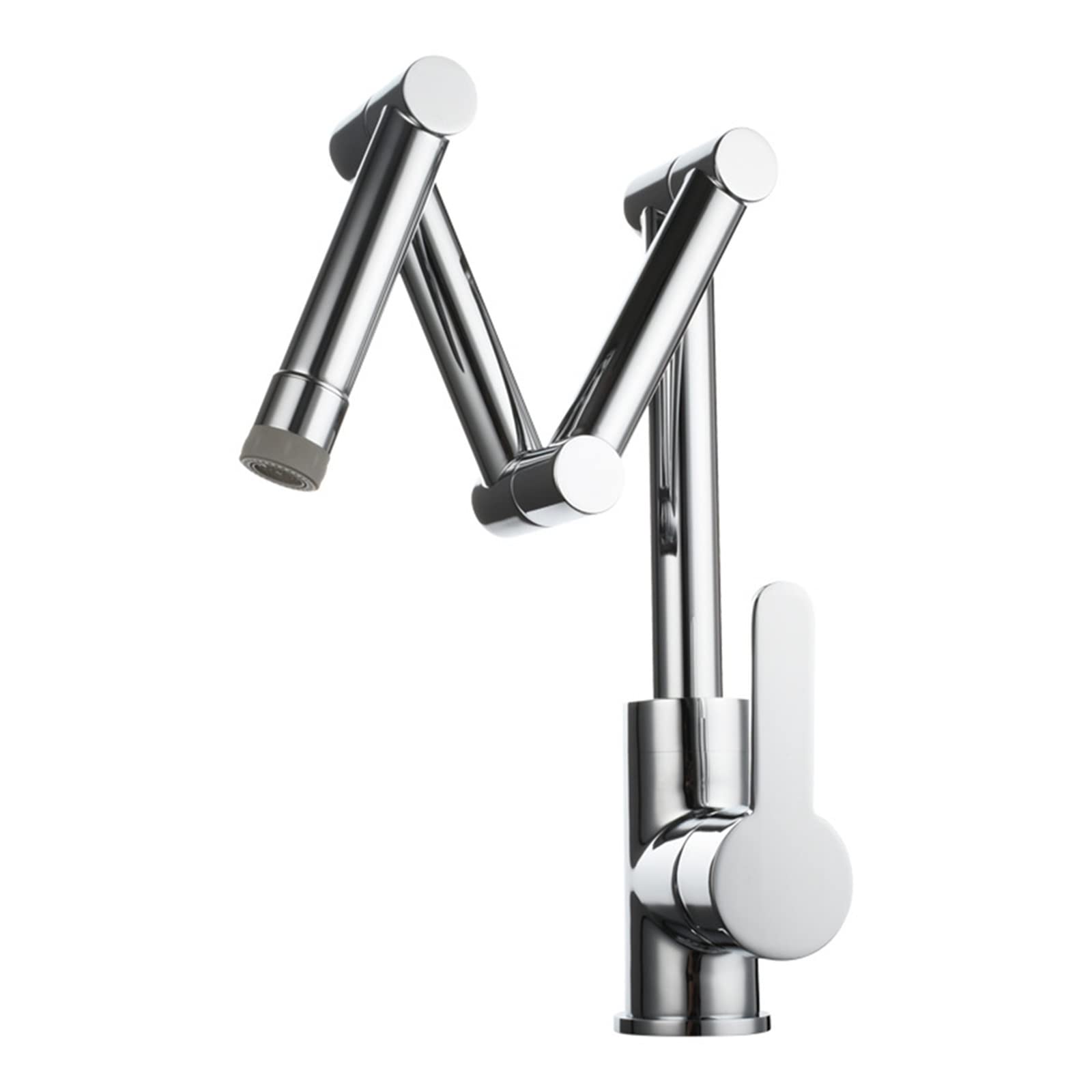 Kitchen Sink Faucet Deck Mount Single Handle Pot Filler with Folding Spout, Brushed Nickel,Durability(Brushed Nickel)