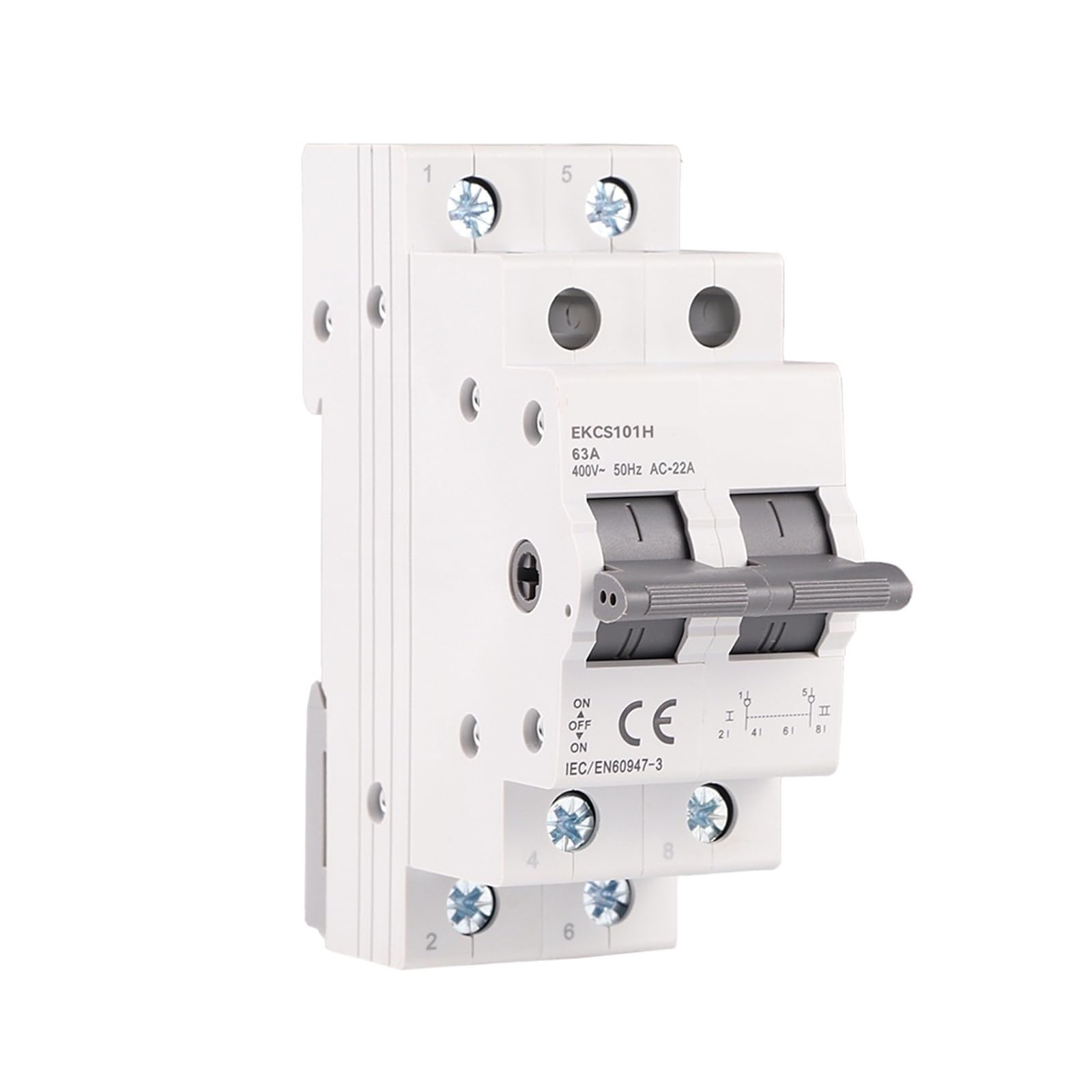 Interruttore di trasferimento manuale a doppia alimentazione su guida Din Interruttore di commutazione modulare Interruttore di interblocco 1P 2P 4P 40A 230V EKCS101(63A,4P 400V)