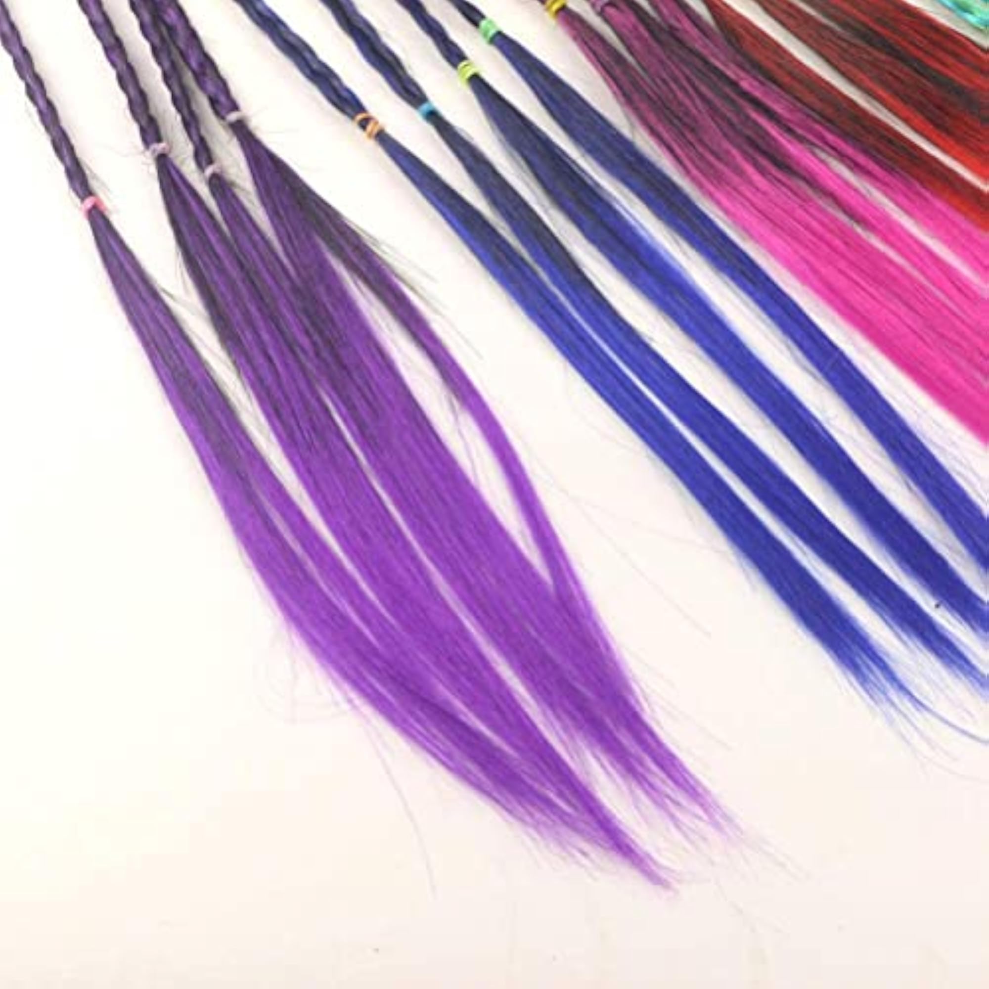 04 PCS Extension Braids, Colorful Fake Braid Hairpieces