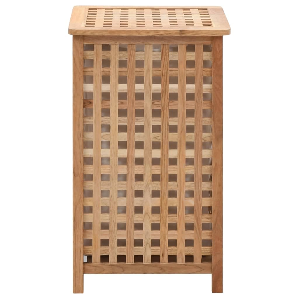 Wäschekorb aus Walnussholz 39 x 39 x 65 cm mit herausnehmbarem Wäschesack und Wandhalterung für Bad Schlafzimmer Waschküche, luftige Wäschebox zur Ordnung und Aufbewahrung