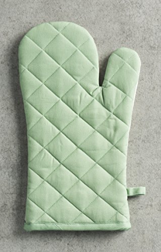 Maison d' Hermine 100% Cotton Oven Mitt & Pot Holder Set (19 x 33 cm & 20 x 20 cm) Heat Resistant BBQ Cooking Gloves with Loop for Baking Handling Hot Pans Gifts for Mothers Day (Botanical Fresh) - Image 3