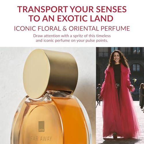 Avon Far Away Original for Her Three Piece Gift Set with Eau de Parfum 50ml, Body Souffle 75ml and Purse Spray 10ml in a Gift Box, Oriental and Floral Scent Notes, Long Lasting Formula, Cruelty Free - Image 3