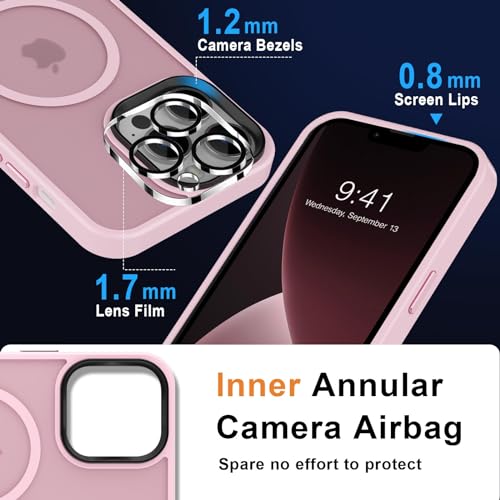 Image of MOCCA Magnetic Shockproof for iPhone 13 Pro Max Case,Pink