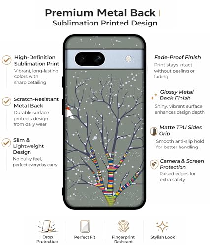 Image of Winter Pattern Print Design Premium 2D Printed Metal Back Case Cover for Google Pixel 7A 5G
