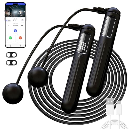 HeRuipai Cordless Skipping Rope for Adults,Bluetooth APP Connected Smart Jump Rope with Accurate Data Tracking, Rope&Ropeless Modes, TYPE-C Charging, Indoor,Outdoor Fitness Rope for Men&Women (black) HeRuipai Cordless Skipping Rope for Adults,Bluetooth APP Connected Smart Jump Rope with Accurate Data Tracking, Rope&Ropeless Modes, TYPE-C Charging, Indoor,Outdoor Fitness Rope for Men&Women (black)