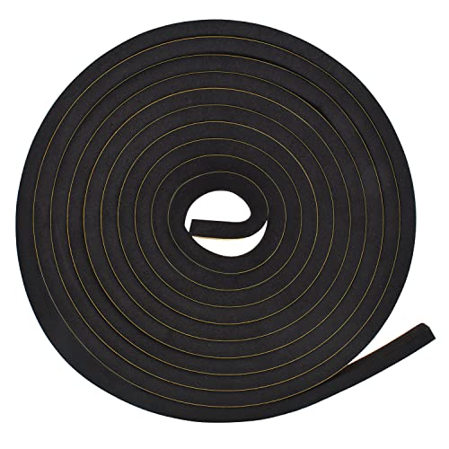 5M Adhesive Foam Weather Stripping, Home Window Door Draught Excluder Air Conditioner Weather Stripping Seal SoundProof Foam Insulation Tape (12 x 10 mm)