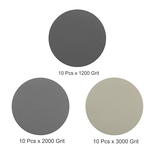 Miniatura 8 de uxcell Disco de lijado de gancho y bucle de 3 pulgadas, grano 200025003000, papel de lija de carburo de silicio surtido para lijadora de órbita