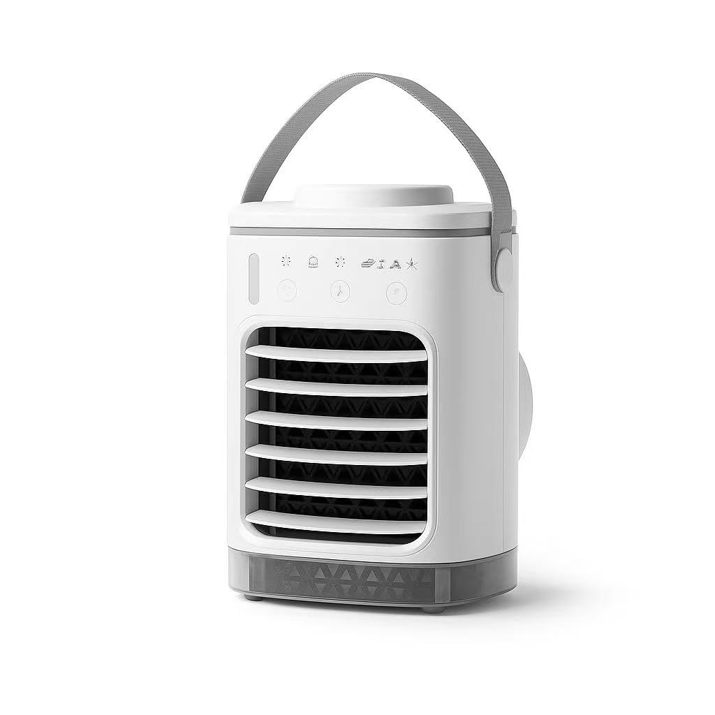 Portable Air Conditioner Fan 4-in-1 Mini USB Air Cooler with Humidifier LED Light Timer 1200ml Quiet Personal Evaporative