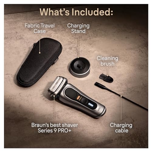 Image of Braun Series 9 PRO+ Electric Razor for Men, 5 Pro Shave Elements & Precision Long Hair Trimmer, 6in1 SmartCare Center, Wet & Dry Electric Shaver for Smooth Skin with 60min Battery Runtime, 9517s