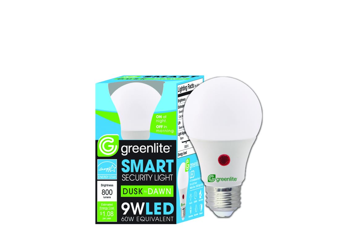 Greenlite A19 E26 (Medium) LED Dusk to Dawn Bulb Bright White 60
