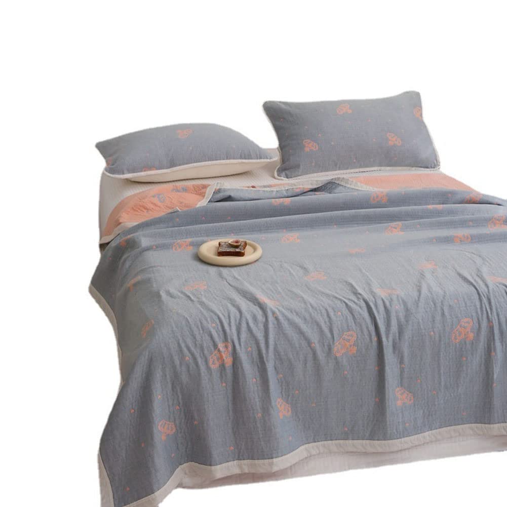 Manta jacquard de algodón de punto para estudiante, 100 x 150 cm, manta de verano para sala de estar, sofá, dormitorio, oficina, coche, estudio