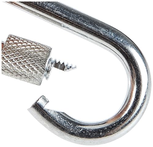 amig - Feuerwehrkarabiner aus verzinktem Stahl, Mod.30150 mit Schraubverschluss zum Verbinden von Seilen, Ketten, Riemen oder Bändern, Druckanker für Schnellverbindungen, Maße: Ø6 x 60 mm