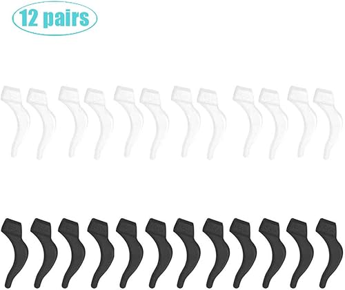 Miniatura 2 de HKIDEE - Agarradera para lentes, antideslizante, cómoda, de silicona, elásticos, para lentes de sol, lentes de lectura, correa deportiva, 12 pares