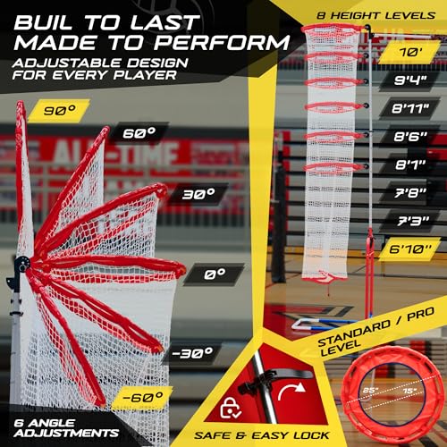 Patented 2in1 Volleyball Setter Training Net Equipment & Vertical Jump Tester Trainer. Setting Target for Jumping Setters Trainers, High Measurement Tool Pole Set for Vollyball Pass Indoor Practice - Image 4