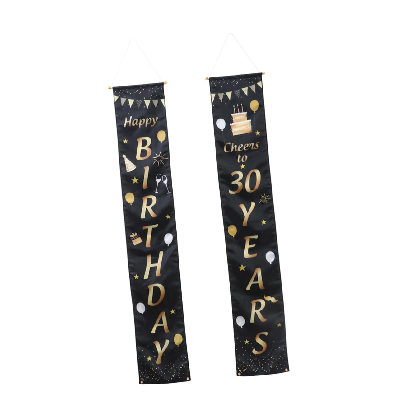 CHILDWEET 1 Pair 30 Years Old Couplet Door Adornment Logo 30th Birthday Banner Decoration 30 Years Birthday Decorations Cajon Birthday Front Door Decal Party Decoration Decorate Polyester