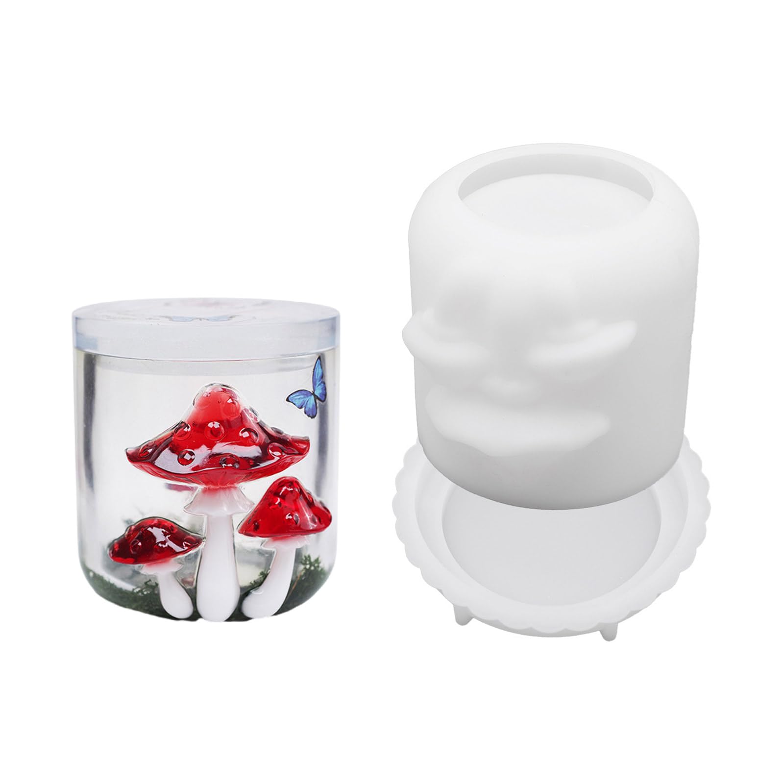 Bottone Multiple Use Sturdy Silicone Mushroom Jar for Resin Casting Soap Making Unique Designs Craft Artistics Silicone