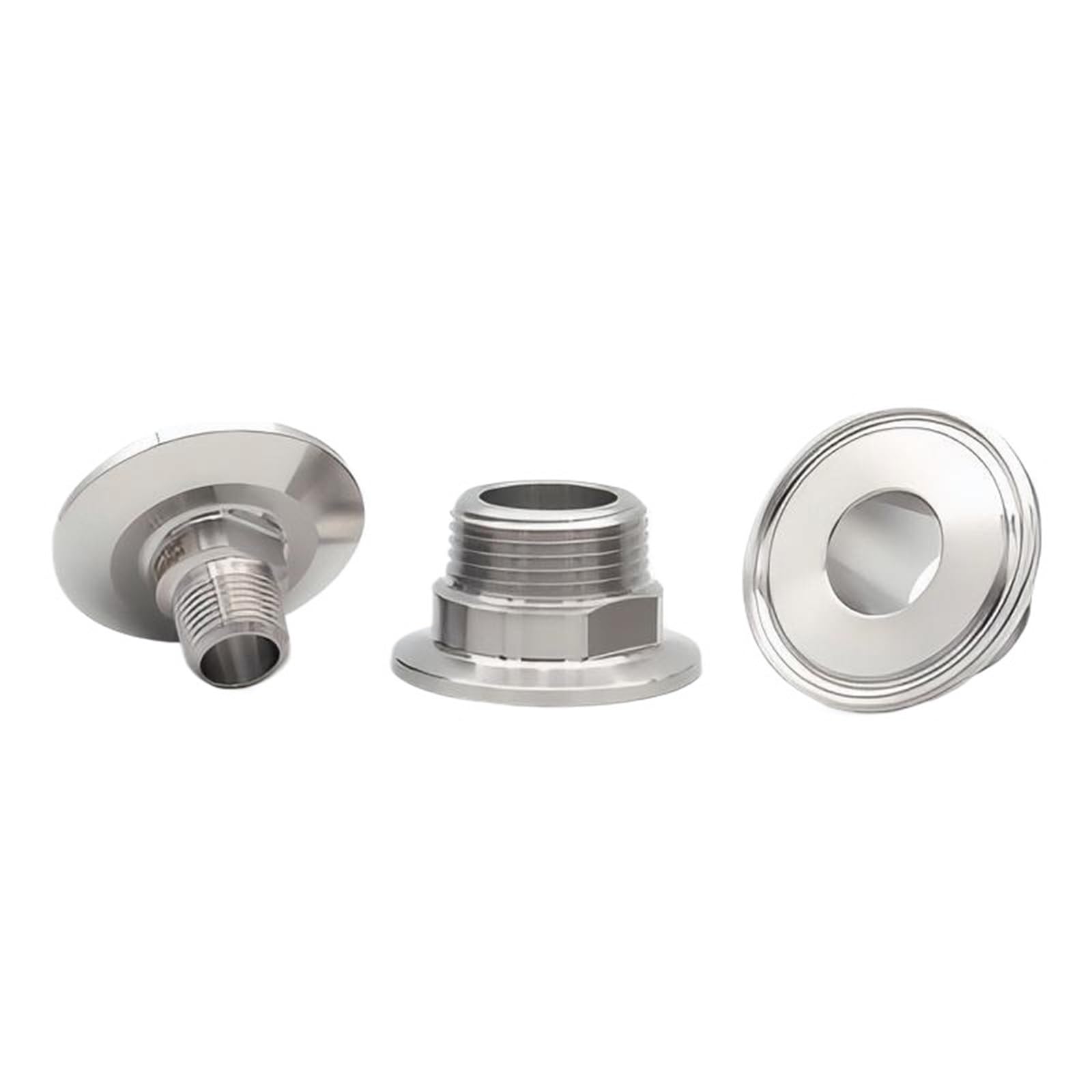 0,6 cm do 2,5 cm NPT gwint męski do 1,9 cm-5.1 cm adapter Tri Clamp - sanitarne złącze do rur ze stali nierdzewnej (SUS 316L-TC 64 mm, 0,5 cala)