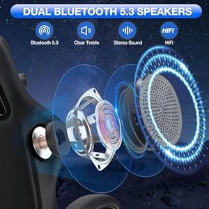 Hoffree gaming chair with bluetooth speakers massage lumbar ergonomic computer gaming chair with footrest reclining game chair for adults black  urban country home decor