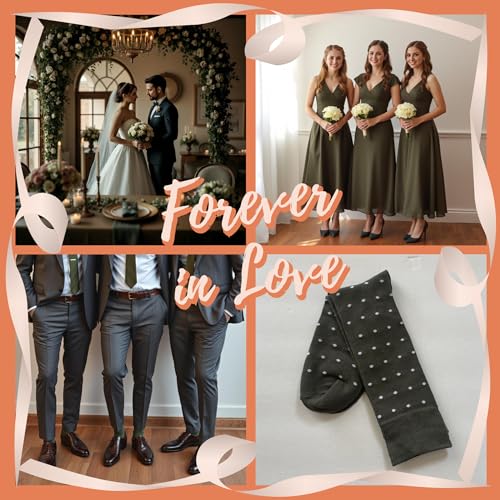 Olive Green/Sage Olive/Army Green/Dusty Olive Groomsmen Socks - Stylish Men's Dress Socks Gift4
